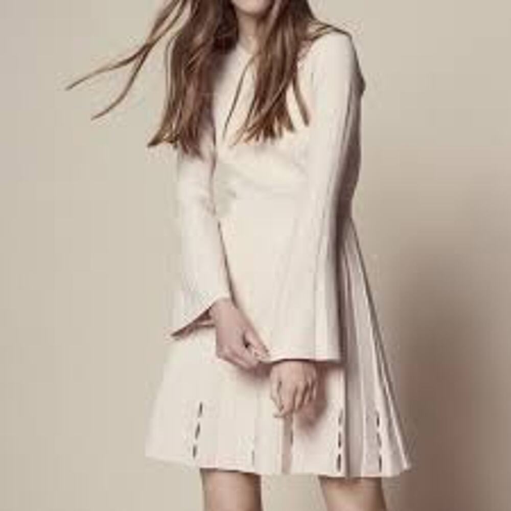 Sandro NWOT Terez Eyelet-Detail Knit Mini Dress S - Picture 2 of 12
